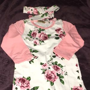Floral Romper With Headband (24m)
